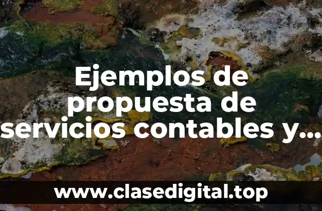 Ejemplos de propuesta de servicios contables y tributarios