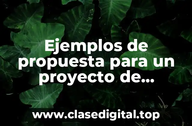 Ejemplos de propuesta para un proyecto de investigación