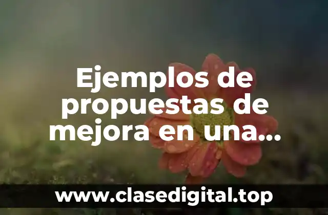 Ejemplos de propuestas de mejora en una empresa