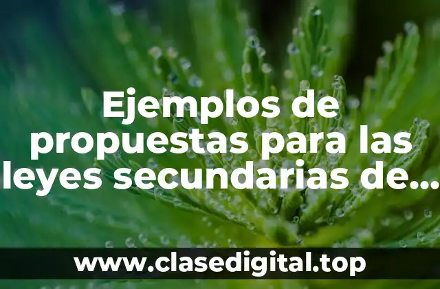 Ejemplos de propuestas para las leyes secundarias de reforma educativa