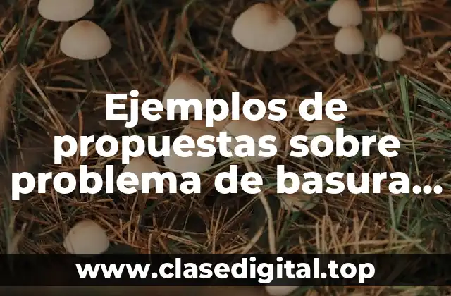 Ejemplos de propuestas sobre problema de basura en la escuela