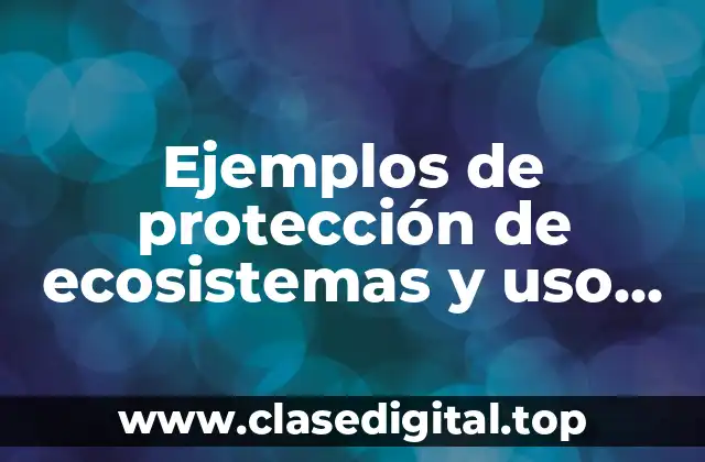 Ejemplos de protección de ecosistemas y uso de recursos naturales