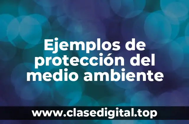 Ejemplos de protección del medio ambiente