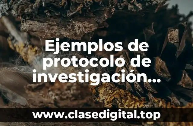 Ejemplos de protocolo de investigación científica
