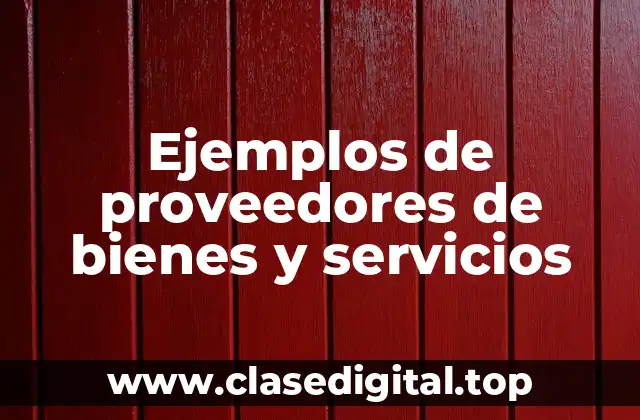 Ejemplos de proveedores de bienes y servicios