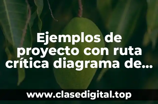Ejemplos de proyecto con ruta crítica diagrama de Gantt y Significado