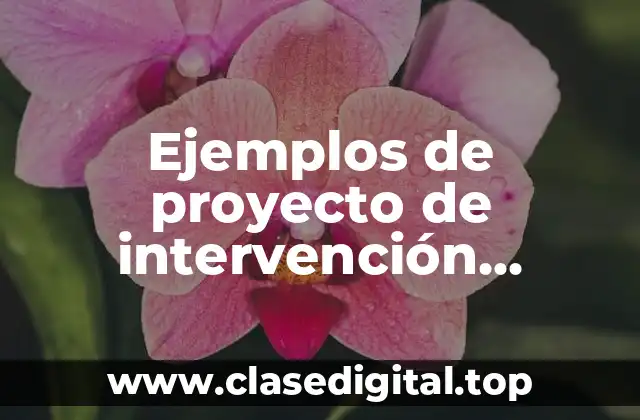 Ejemplos de proyectos de intervención docente