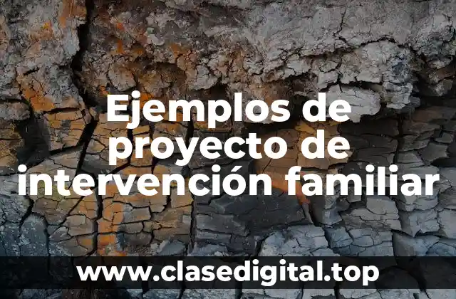 Ejemplos de proyecto de intervención familiar