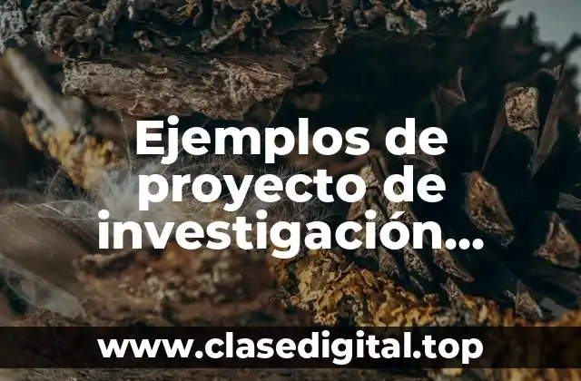 Ejemplos de proyecto de investigación científica sobre el medio ambiente