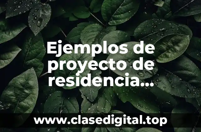 Ejemplos de proyecto de residencia profesional
