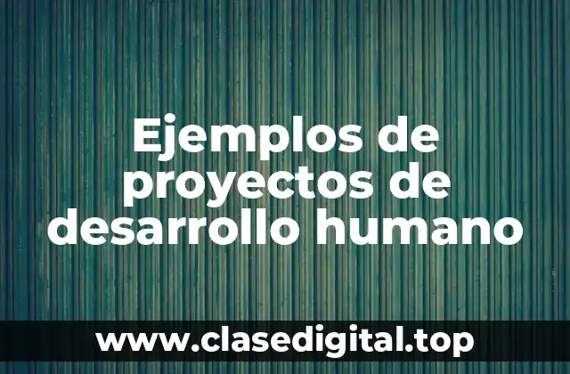 Ejemplos de proyectos de desarrollo humano