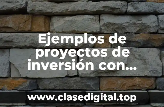 Ejemplos de proyectos de inversión con criterios de evaluación