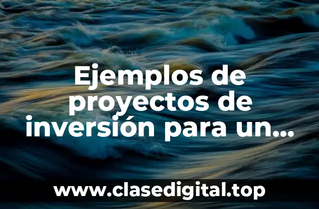 Ejemplos de proyectos de inversión para un taller de carpintería y Significado