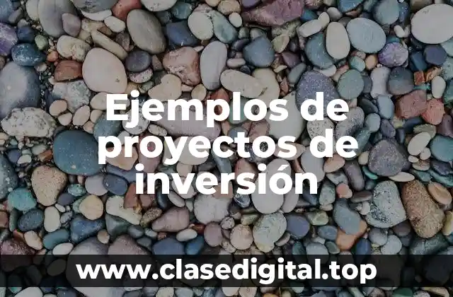 Ejemplos de proyectos de inversión