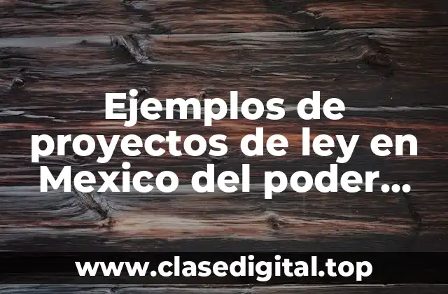 Ejemplos de proyectos de ley en el poder judicial en México