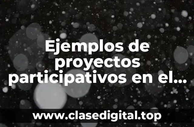 Ejemplos de proyectos participativos en el colegio