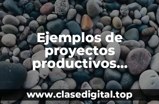 Ejemplos de proyectos productivos educativos