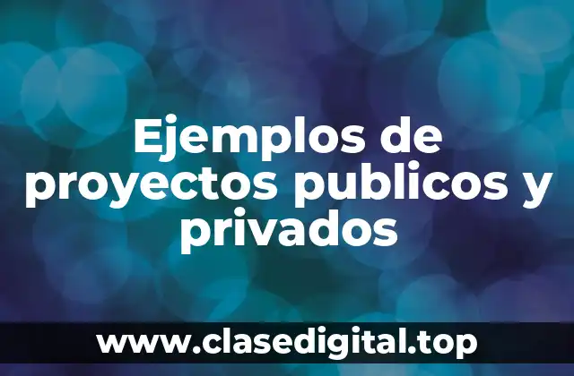 Ejemplos de proyectos publicos y privados