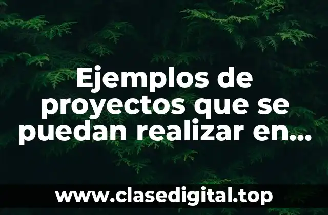 Ejemplos de proyectos que se puedan realizar en una escuela