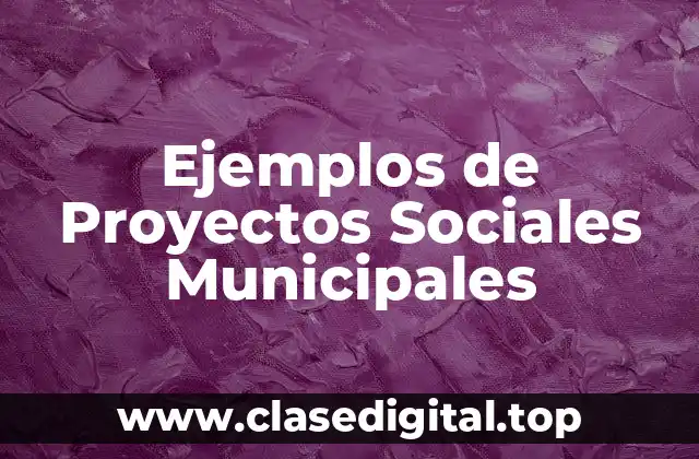 Ejemplos de Proyectos Sociales Municipales