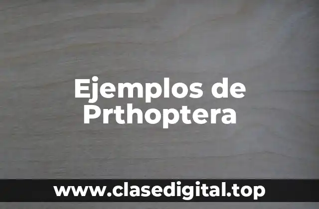 Ejemplos de Prthoptera