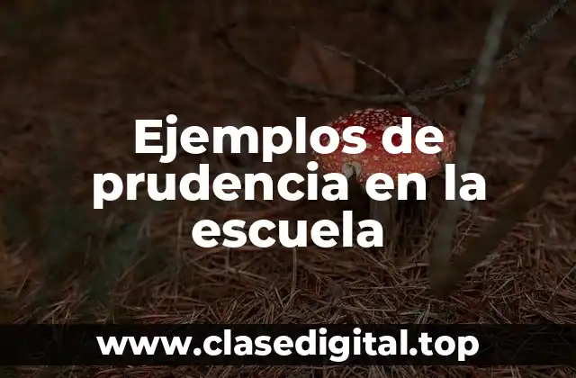 Ejemplos de prudencia en la escuela