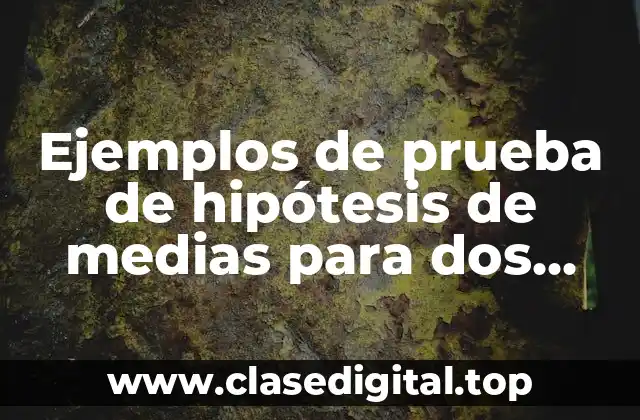Ejemplos de prueba de hipótesis de medias para dos muestras