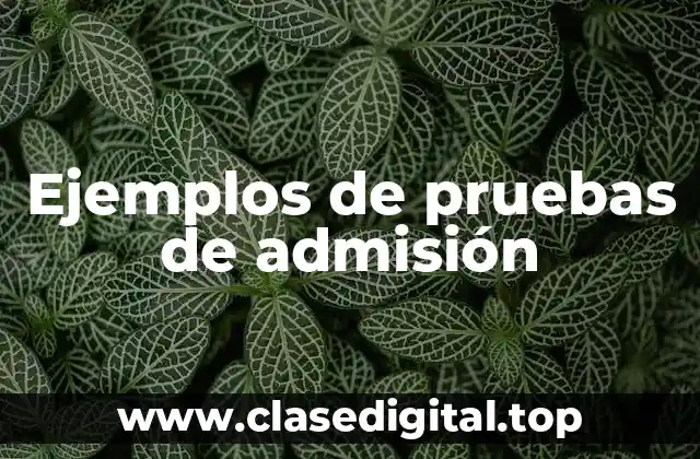 Ejemplos de pruebas de admisión