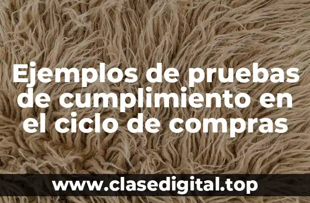 Ejemplos de pruebas de cumplimiento en el ciclo de compras