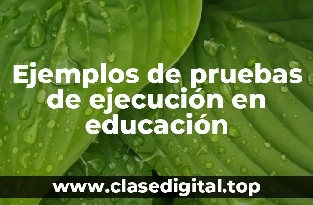 Ejemplos de pruebas de ejecución en educación