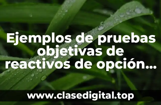 Ejemplos de pruebas objetivas de reactivos de opción múltiple