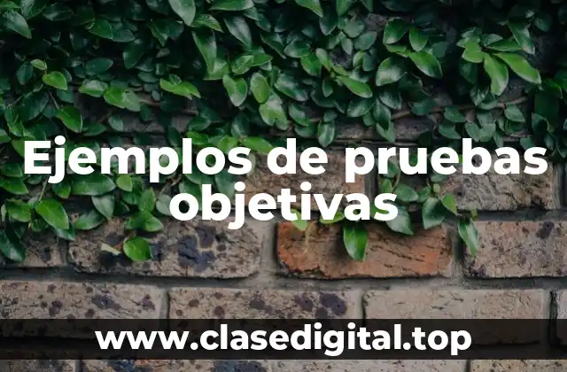 Ejemplos de pruebas objetivas
