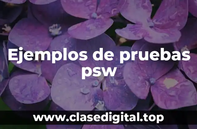 Ejemplos de pruebas psw