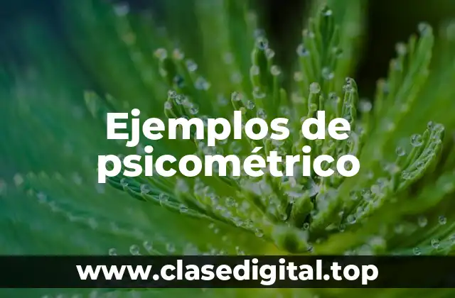 Ejemplos de psicométrico