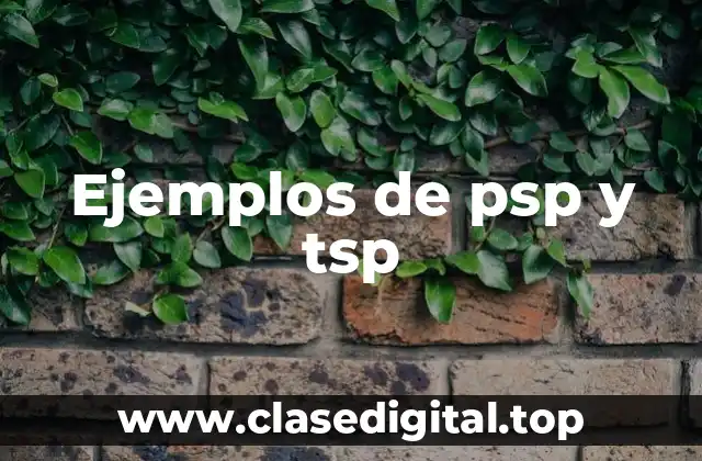 Ejemplos de psp y tsp