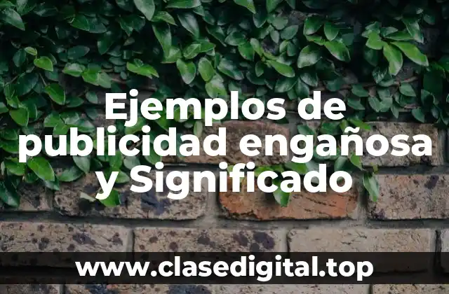 Ejemplos de publicidad engañosa y Significado