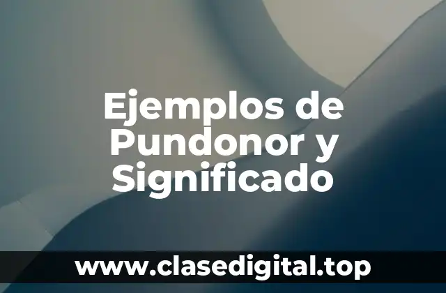 Ejemplos de Pundonor y Significado