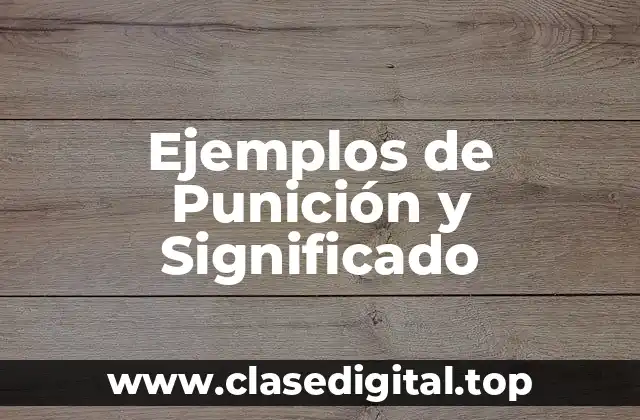 Ejemplos de Punición y Significado