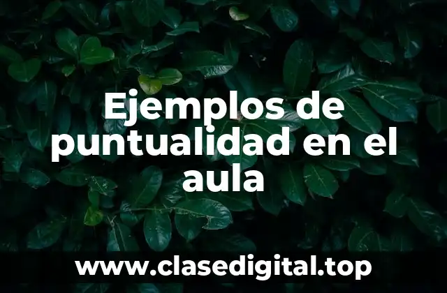 Ejemplos de puntualidad en el aula