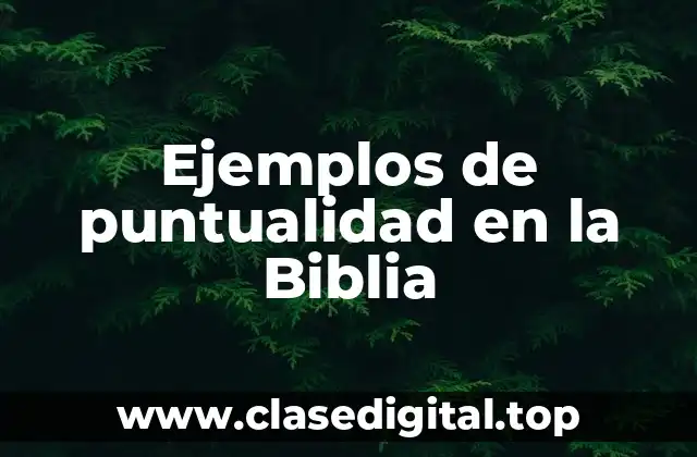 Ejemplos de puntualidad en la Biblia