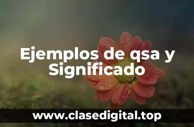 Ejemplos de qsa y Significado