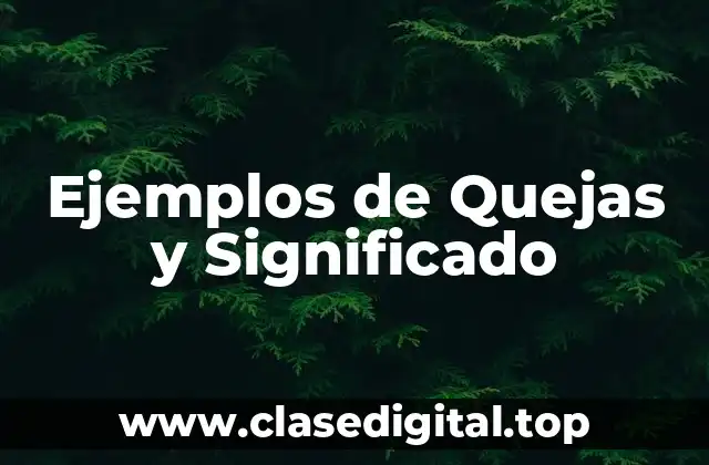 Ejemplos de Quejas y Significado