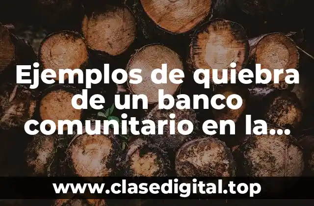 Ejemplos de quiebra de un banco comunitario en la florida