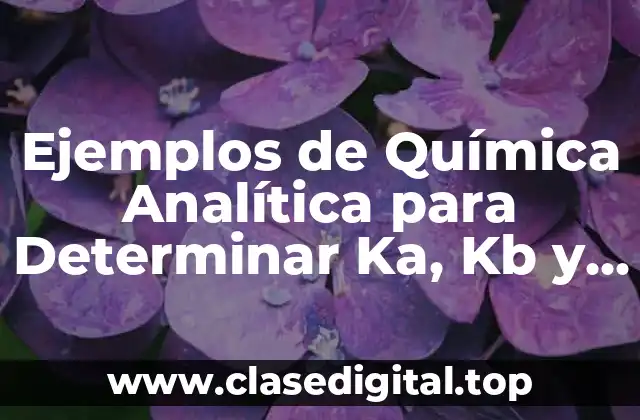 Ejemplos de Química Analítica para Determinar Ka, Kb y Kw