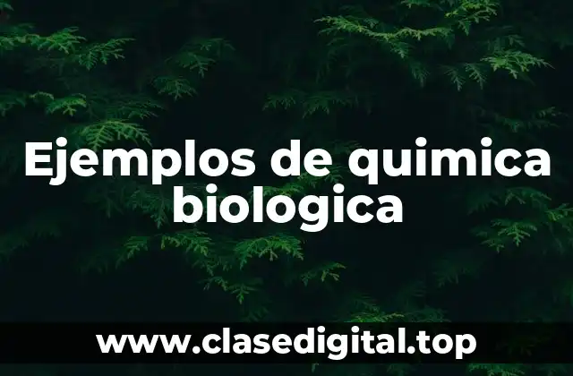 Ejemplos de quimica biologica