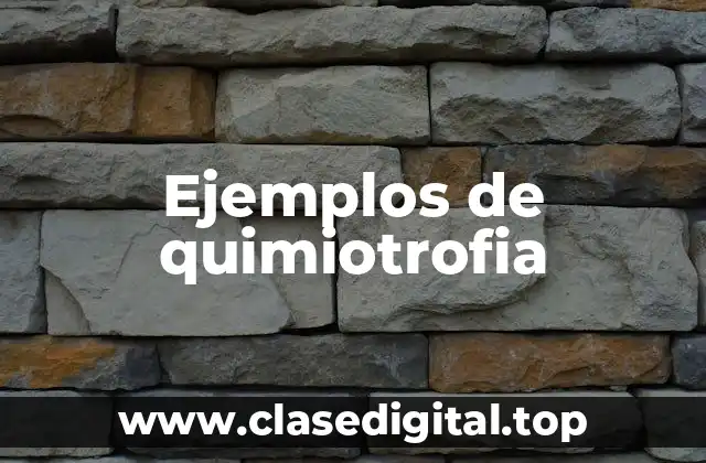 Ejemplos de quimiotrofia