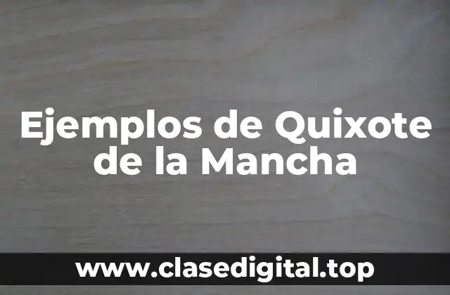 Ejemplos de Quixote de la Mancha