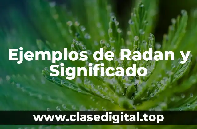 Ejemplos de Radan y Significado