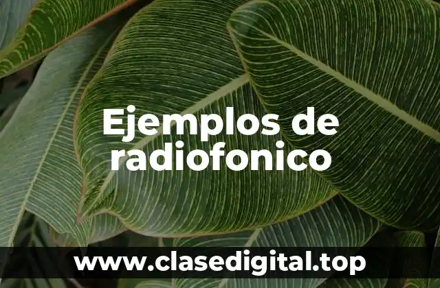 Ejemplos de radiofonico