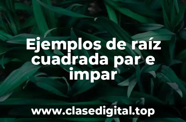 Ejemplos de raíz cuadrada par e impar